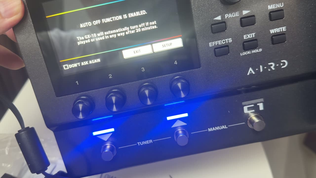 AUTO OFFの案内画面